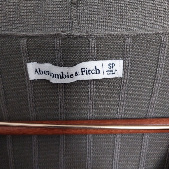 Abercrombie & Fitch Moss Green Mini Dress with buttons long sleeve v neck small - Picture 3 of 6